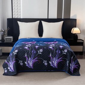 Cuvertura de pat VIOLET BUTTERFLY, albastru inchis Dimensiune: 170 x 210 cm