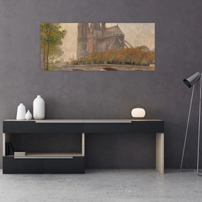 Tablou - Robert William Vonnoh, Notre Dame de Paris, reproducere (120x50 cm)