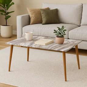 Masa de cafea PacoHoms 72 x 45 x 42 cm, Marmorat