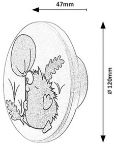Aplica camera copii motiv arici si balon Hedgy LED CCT