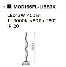 Lampadar, Lampa de podea LED design modern Tau