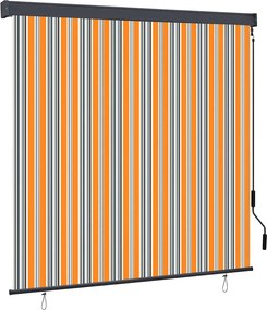 vidaXL Rulou textil cu perdele Dungi Galben și Albastru 180 x 250 cm