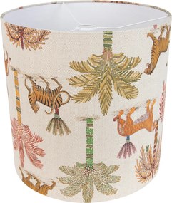 Abajur din material textil multicolor cu imprimeu animal 40/40/40