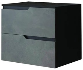 Mobilier cu blat pentru lavoar 60 cm, gri urban, Fluminia Bari Gri