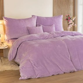 decoDoma Lenjerie de pat din micropluş violet