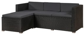 Juskys Set ratan de gradina Punta Cana M - perne negre/antracit