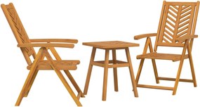 vidaXL Set de masă pentru grădină 3 pcs Maro Lemn Solid de Acacia