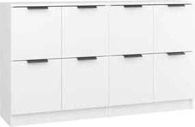 vidaXL Servante, 2 piese, alb, 60x30x70 cm, lemn prelucrat