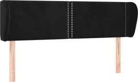 vidaXL Tăblie de pat cu aripioare negru 147x23x78/88 cm catifea