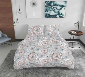 Lenjerie de pat dubla Whisper, Bedora, 4 piese, 100% bumbac, multicolor