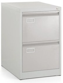 Dosar metalic A4 - 2 sertare, 45,5 x 62 x 71,5 cm, blocare cilindrica, gri deschis - ral 7035