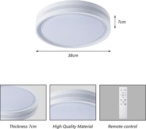 Brilagi - Plafonieră LED dimabilă KREON LED/54W/230V 3000-6000K, albă, Ø 38 cm + telecomandă