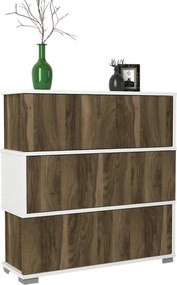 Pantofar NAPOLYON, alb/nuc, PAL melaminat, 90x30x93 cm