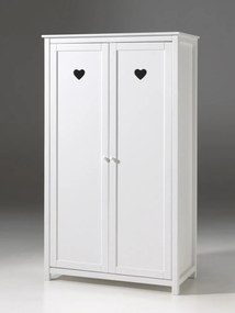 Dulap AMORI cu 2 Uși, Alb, Stil Romantic – Vipack
