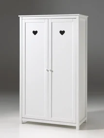 Dulap AMORI cu 2 Uși, Alb, Stil Romantic – Vipack
