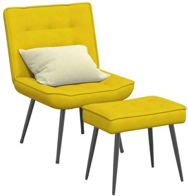 vidaXL Scaun de relaxare cu scaun catifea galbenă