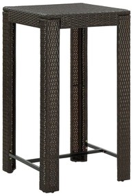 vidaXL Masă de bar de grădină, maro, 60,5 x 60,5 x 110,5 cm, poliratan