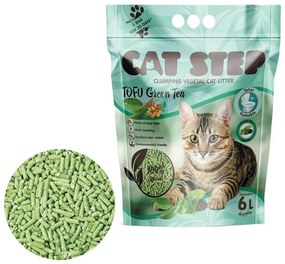 Litiera aglomerantă Cat Step Tofu Green Tea 2,7kg, 6 l