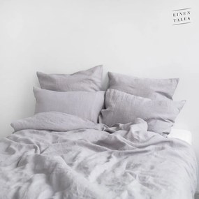 Lenjerie de pat gri deschis din in pentru pat de o persoană 140x200 cm Light Grey – Linen Tales