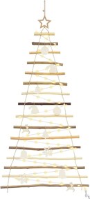 vidaXL Brad de Crăciun cu 50 LED natural 120 cm lemn masiv de frasin