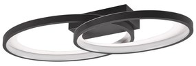 Plafonieră neagră-albă LED 30x57 cm Malaga – Trio