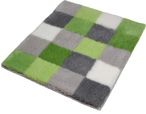 Kleine Wolke Caro covor de baie 65x55 cm dreptunghiular alb-gri-negru-verde-mix culori 5426617539