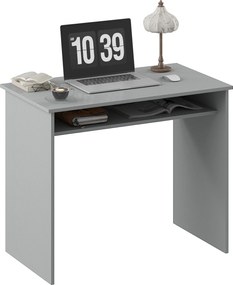 HOMCOM Birou pentru calculator simplu compact cu 1 etajeră, PAL, dim. 90l x 50P x 74H cm, gri | Aosom Romania