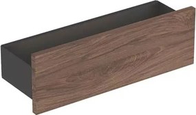 Etajera de perete lava /nuc Geberit Smyle Square 45 cm cu 3 cuiere pentru prosoape