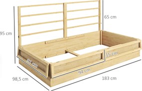 Outsunny Jardinieră pentru plante, suport pentru ierburi, rezistentă la intemperii, 1 spalier, 183 x 98,5 x 95 cm, lemn natural | Aosom Romania