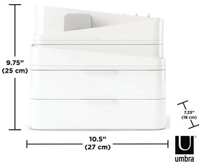 Organizator de baie alb pentru cosmetice din plastic Glam – Umbra