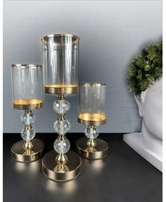 Set de 3 sfeșnice aurii