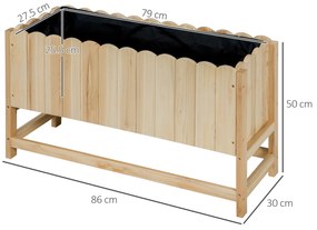 Jardiniera verticala Outsunny, lemn de brad cu orificiu de scurgere 86x30x50cm | Aosom RO