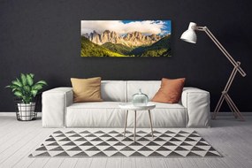 Tablou pe panza canvas Munții Peisaj Brun Verde