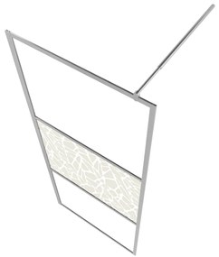 Paravan de dus walk-in, 80 x 195 cm, sticla ESG, model piatra Argintiu, 80 x 195 cm, glass and stone