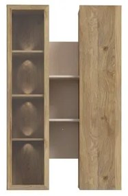 Poliță de perete INAR, stejar/bej