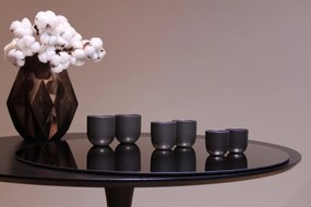 Pahar Mare Ceramica Novum Vulcano 250ml, Negru Carbon Mat (Cappuccino, Flat White, Latte)