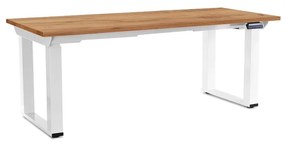 Masă înălțime reglabilă OfficeTech Strong 180 x 80 cm, picioare albe, stejar kraft