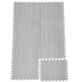Covor pentru protectie pardoseala Puzzle 8 bucati Aspect lemn gri