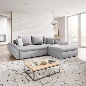 Colțar extensibil dumonde cu ladă de depozitare si sezut confortabil din spuma high-density, Loana Euphoria Dove II 270x185 cm