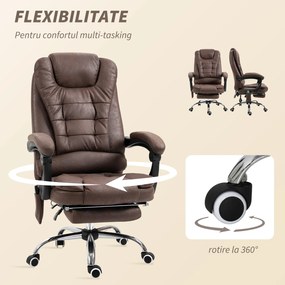 Vinsetto Scaun Birou Masaj – inclinabil, incalzire &amp; 6 Vibratii | Aosom Romania