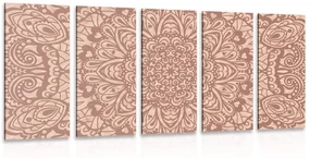 Tablou 5-piese Mandala florală
