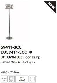 Lampa de podea eleganta cu cristal Uptown 3Lt