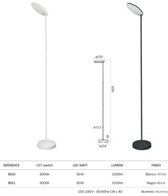 Lampadar, Lampa de podea LED NASSAU alb MA-8510