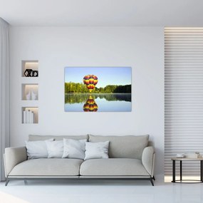 Tablou cu balon cu aer cald pe un lac (90x60 cm)