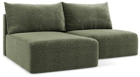 Colțar verde extensibil/cu spațiu de depozitare (cu colț pe partea stângă) Kalena – Makamii