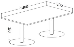 Masa de intalnire ProOffice 140 x 80 cm, para salbatic