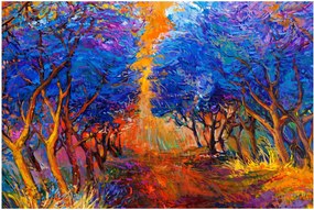 Tablou - Coroane de copac de toamnă, impresionism modern (90x60 cm)