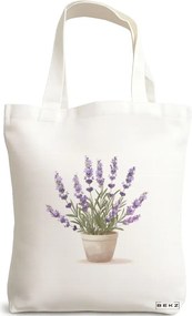 Sacosa de Panza pentru Cumparaturi, Geanta Tote, model Books 5 38 x 34.5 cm, Alba, BEKZ®