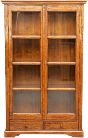 Vitrina, L109 36 H180 cm, 2 usi 2 sertare, lemn masiv