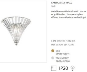 Aplica de perete Santa AP1 Small Oro 013046